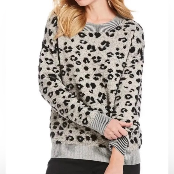 Gibson Latimer Soft soft soft Medium Leopard print sweater NEW!! - Picture 1 of 4